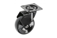 Мебельное колёсико CALIBRO, 75 мм, чёрное/хром, без тормоза