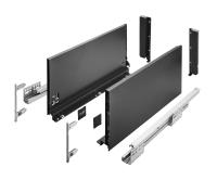 Ящик AXIS PRO GTV H=168мм L=600мм с доводчиком полного выдвижения, черный (c)