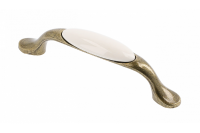 Мебельная фарфоровая ручка старое золото/без рисунка