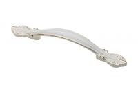 Ручка мебельная ROYAL2 C=96 мм, белый/золото