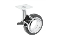 Мебельное колёсико GIRA, 75 мм, чёрное/хром, без тормоза