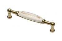 Мебельная фарфоровая ручка старое золото/золотой орнамент