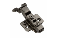 Петля полунакладная без пружины GTV Ø35, H=0, SilentoPro clip-on, для алюминиевых рамок, с эксцентриковой регулировкой, без еврошурупа, черная