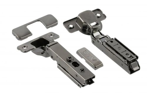Петля полунакладная Solid Pro, встроенный доводчик, 3D регулировка, линейная ответная планка Clip-On