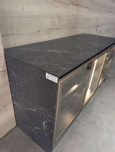 Столешница из компакт-плиты (HPL) ARCOBALENO Мрамор Марквина черный (структура супермат) 3029