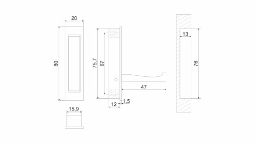 Крючок мебельный FANTOM, черный						