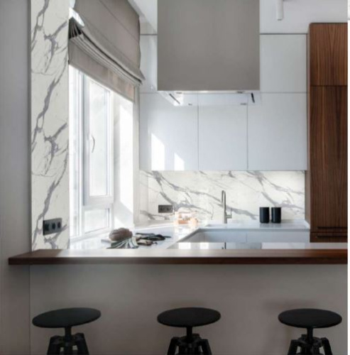 Столешница из компакт-плиты (HPL) ARCOBALENO Мрамор белый 3027