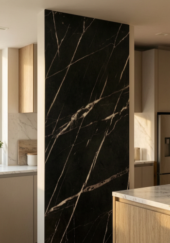 Столешница из компакт-плиты (HPL) ARCOBALENO Черный Тунис 3074 (структура стоун)