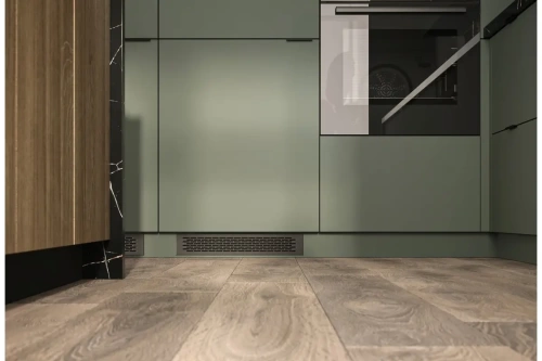 Решетка вентиляционная врезная, 480х80мм, чёрная