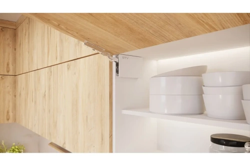 Подъемник GTV HORIZON, Push To Open, открытие от нажатия, для фасадов 250-450 мм, LIGHT, комплект, белый