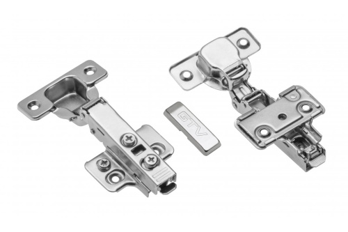 Петля накладная с доводчиком GTV Ø35 SOLID PLUS, H=0, clip-on, 3D, без еврошурупа