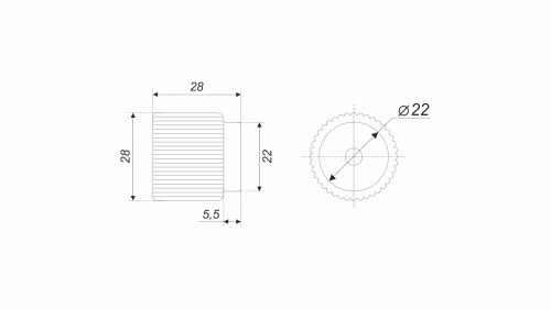 Мебельная ручка ROLL LINE, матовый чёрный