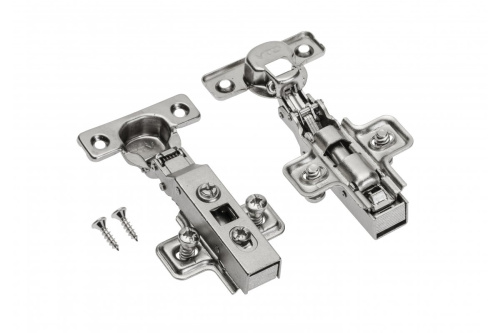 Петля накладная MINI c доводчиком GTVØ26, H=0, clip-on, с еврошурупом, шт