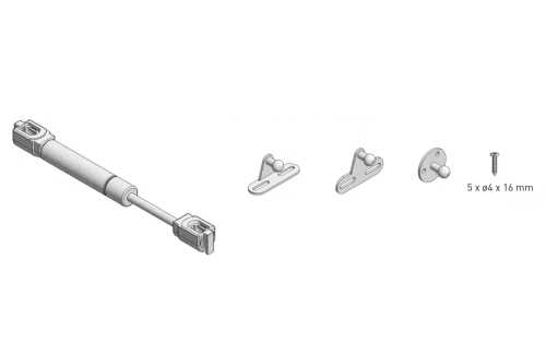 Газлифт мебельный GTV L-160мм 80N, серый